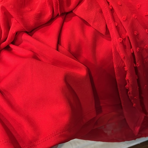 Beautiful  Size Small True Red Monteau Los Angeles Fully Lined Swiss Dot Dress - Picture 5 of 6